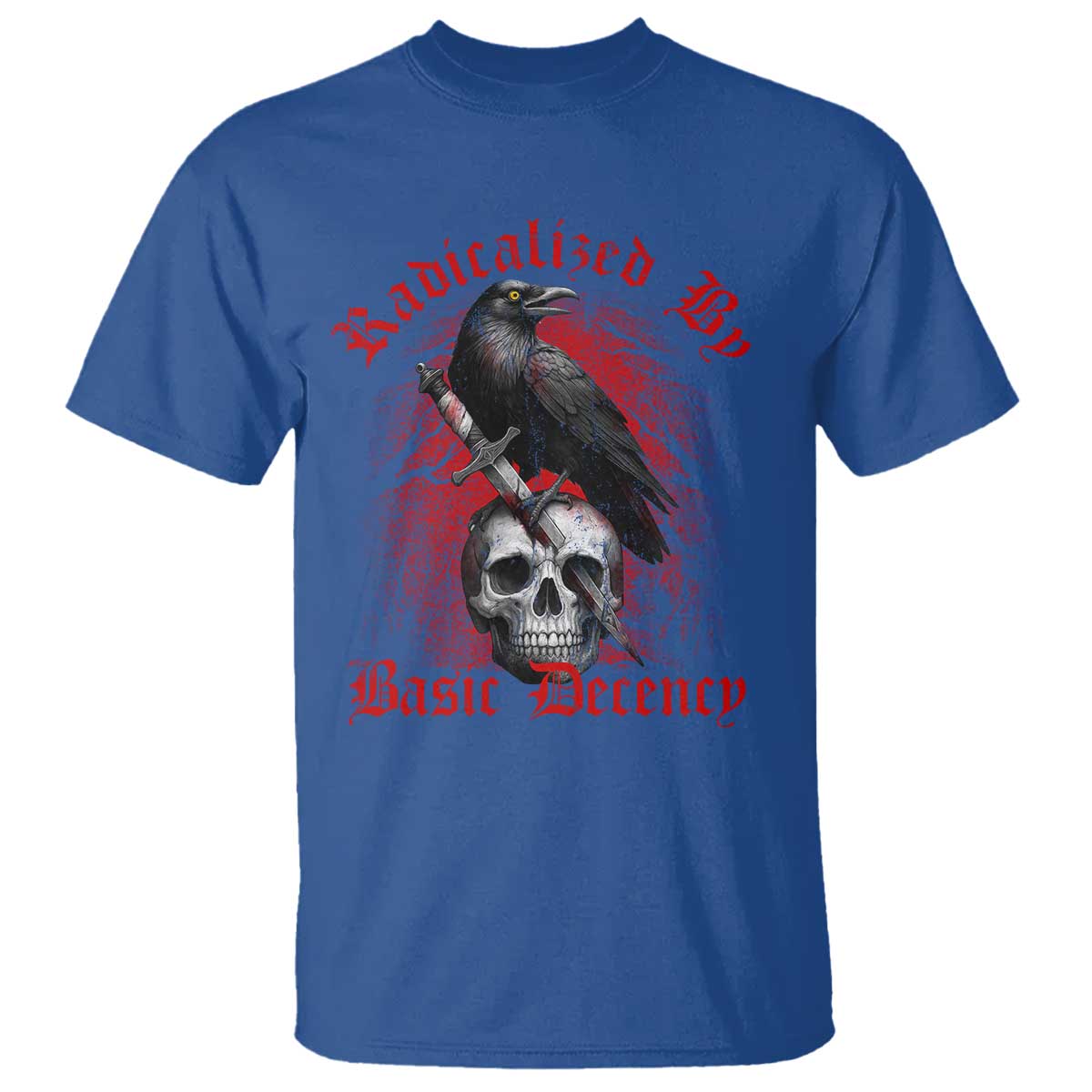 Radicalized By Basic Decency T Shirt Vintage Gothic Victorian Crow Skull - Wonder Print Shop