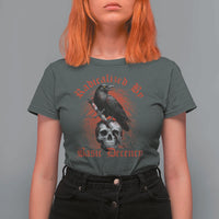 Radicalized By Basic Decency T Shirt For Women Vintage Gothic Victorian Crow Skull - Wonder Print Shop