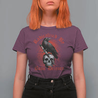 Radicalized By Basic Decency T Shirt For Women Vintage Gothic Victorian Crow Skull - Wonder Print Shop