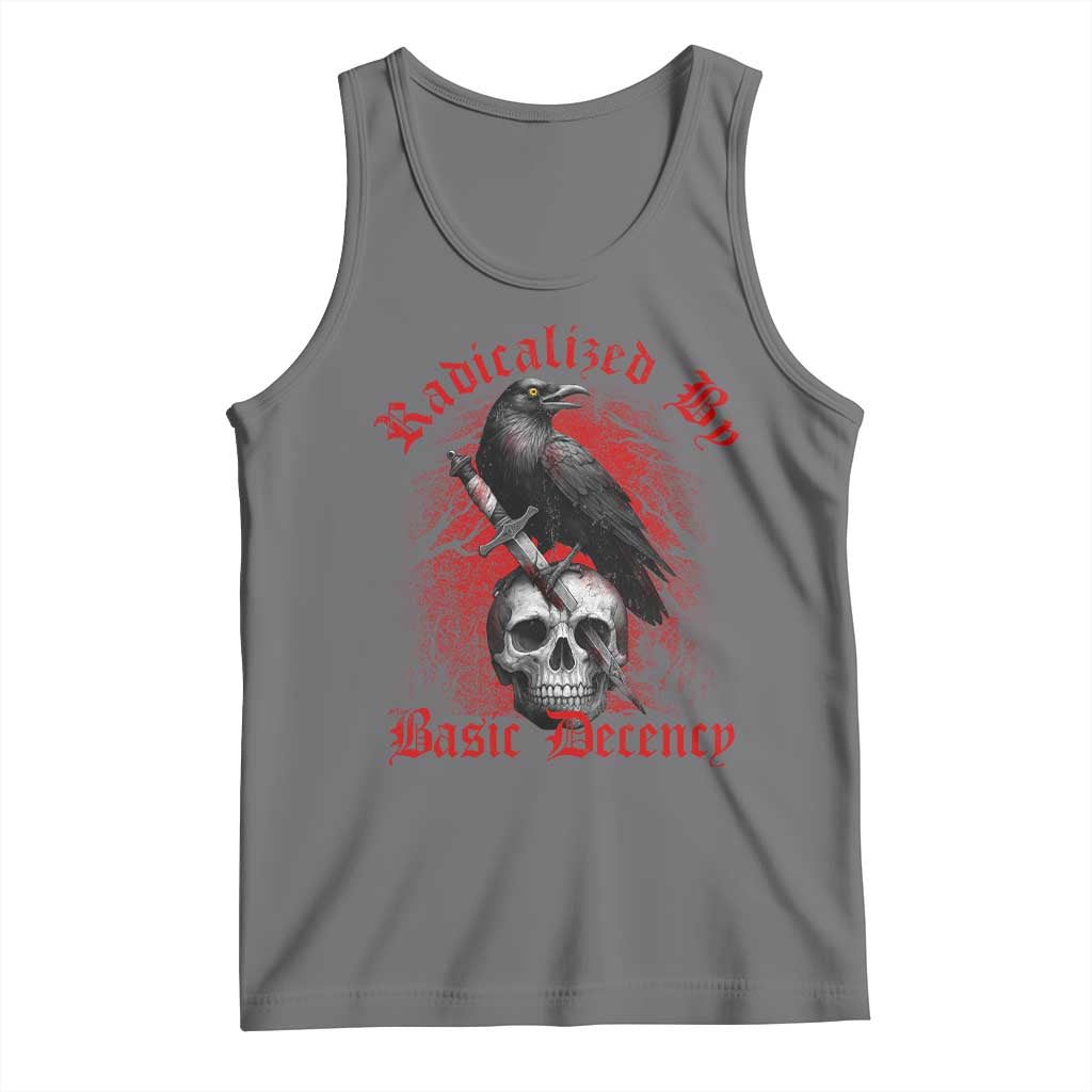 Radicalized By Basic Decency Tank Top Vintage Gothic Victorian Crow Skull - Wonder Print Shop