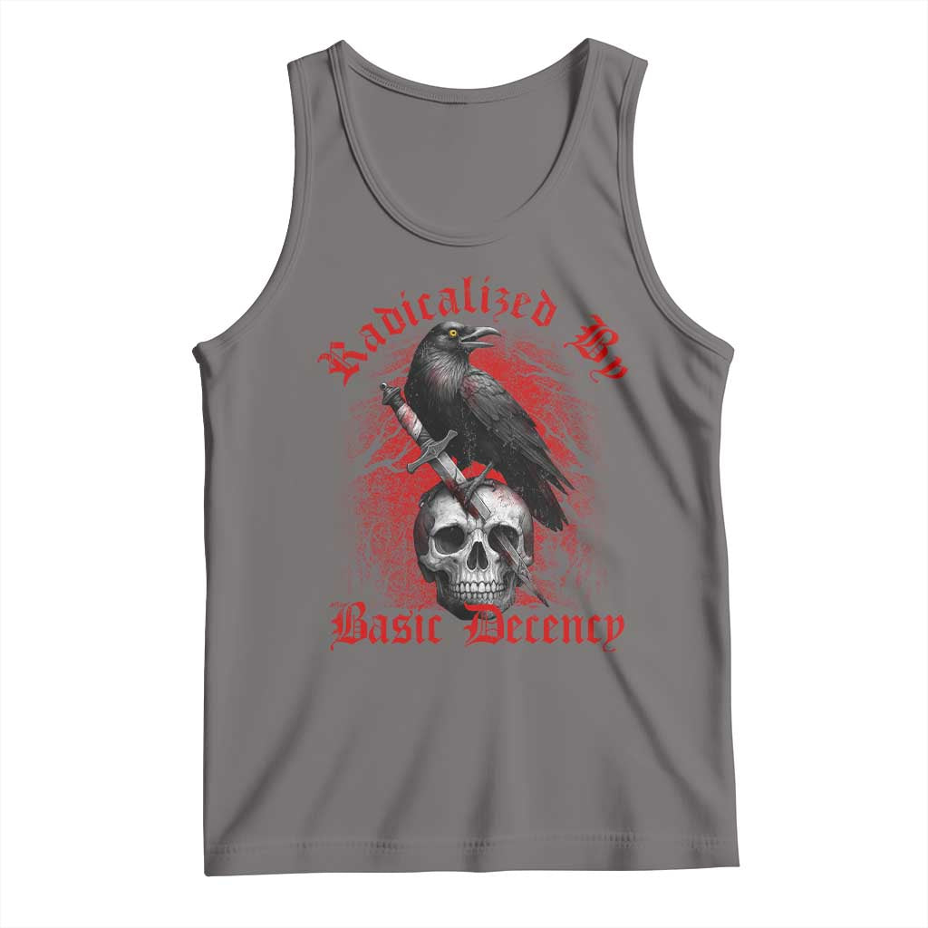 Radicalized By Basic Decency Tank Top Vintage Gothic Victorian Crow Skull - Wonder Print Shop