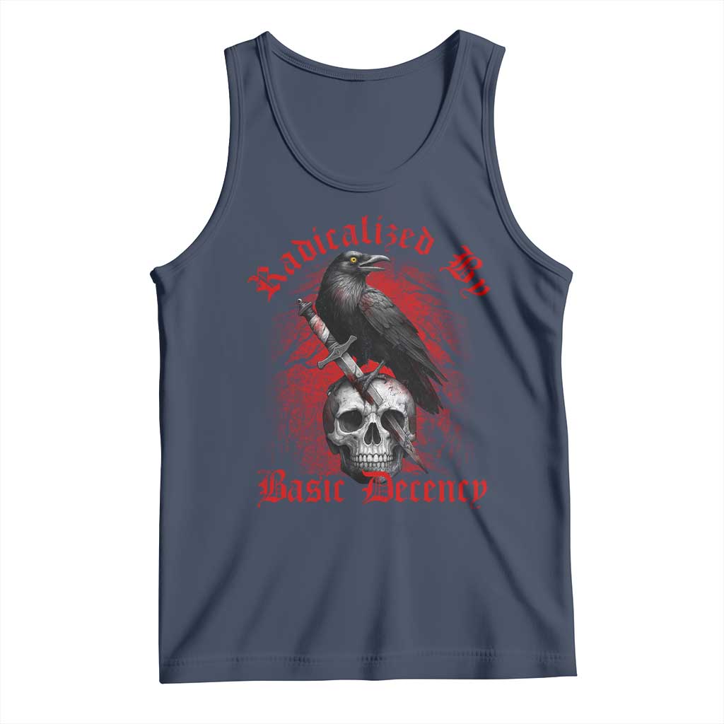 Radicalized By Basic Decency Tank Top Vintage Gothic Victorian Crow Skull - Wonder Print Shop