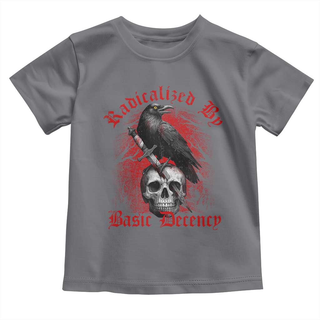 Radicalized By Basic Decency Toddler T Shirt Vintage Gothic Victorian Crow Skull - Wonder Print Shop