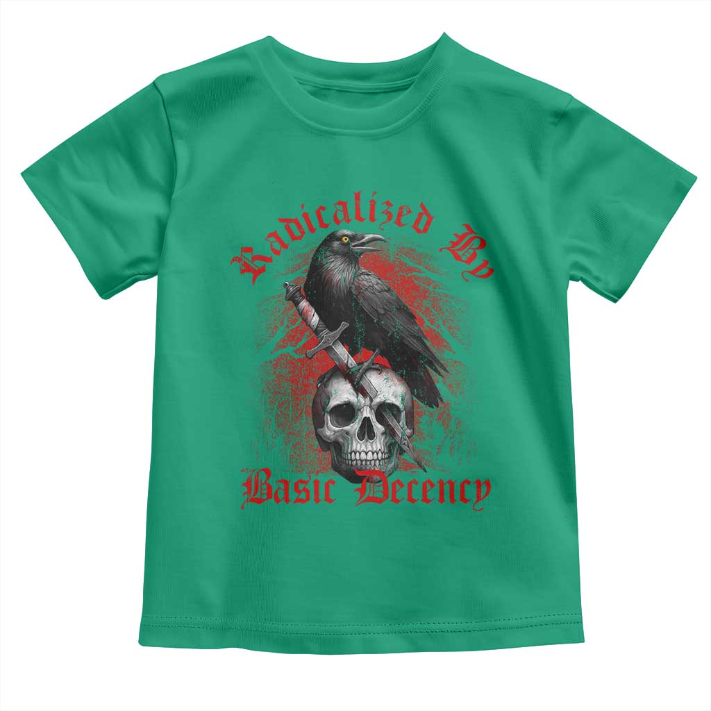Radicalized By Basic Decency Toddler T Shirt Vintage Gothic Victorian Crow Skull - Wonder Print Shop