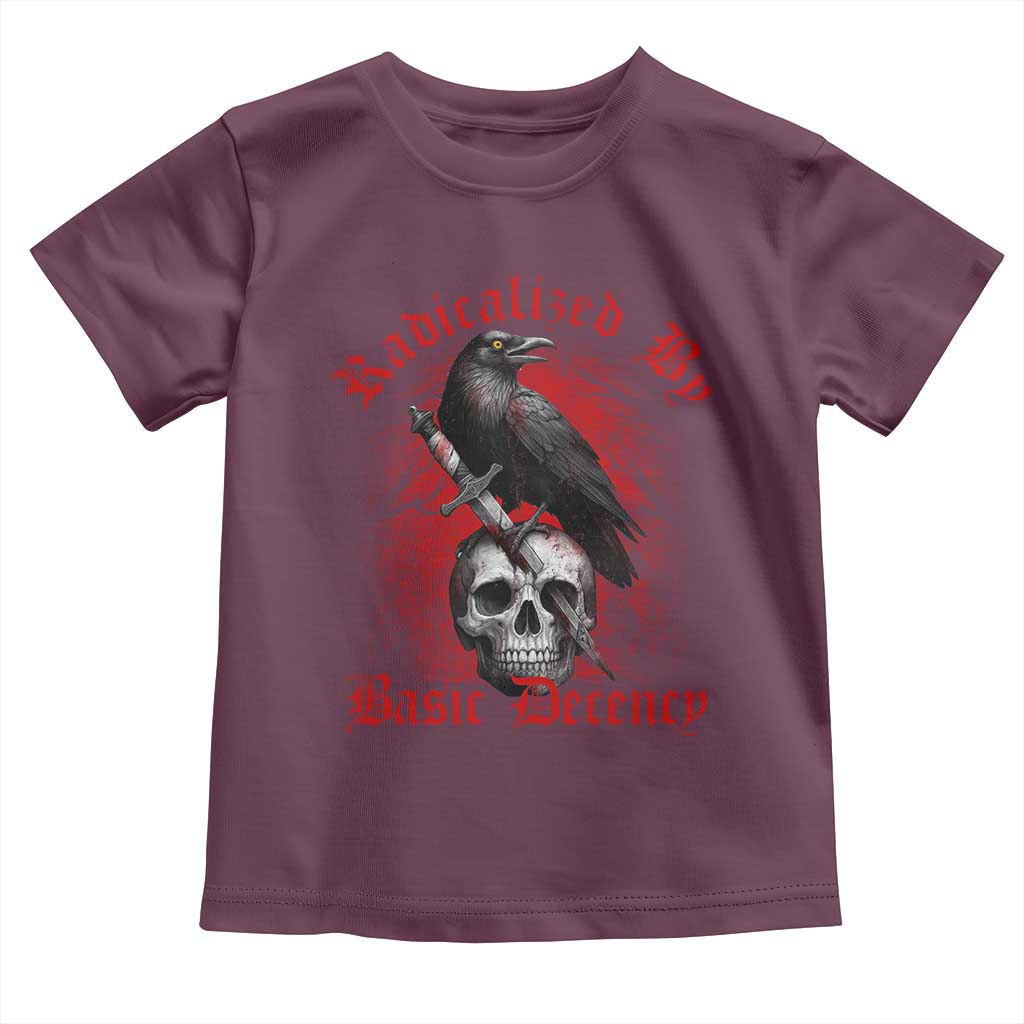 Radicalized By Basic Decency Toddler T Shirt Vintage Gothic Victorian Crow Skull - Wonder Print Shop