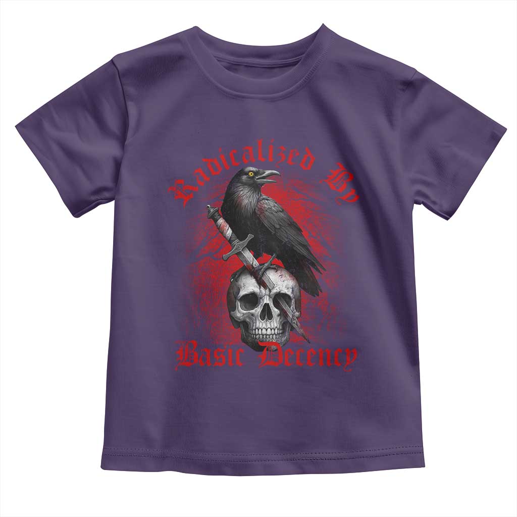Radicalized By Basic Decency Toddler T Shirt Vintage Gothic Victorian Crow Skull - Wonder Print Shop