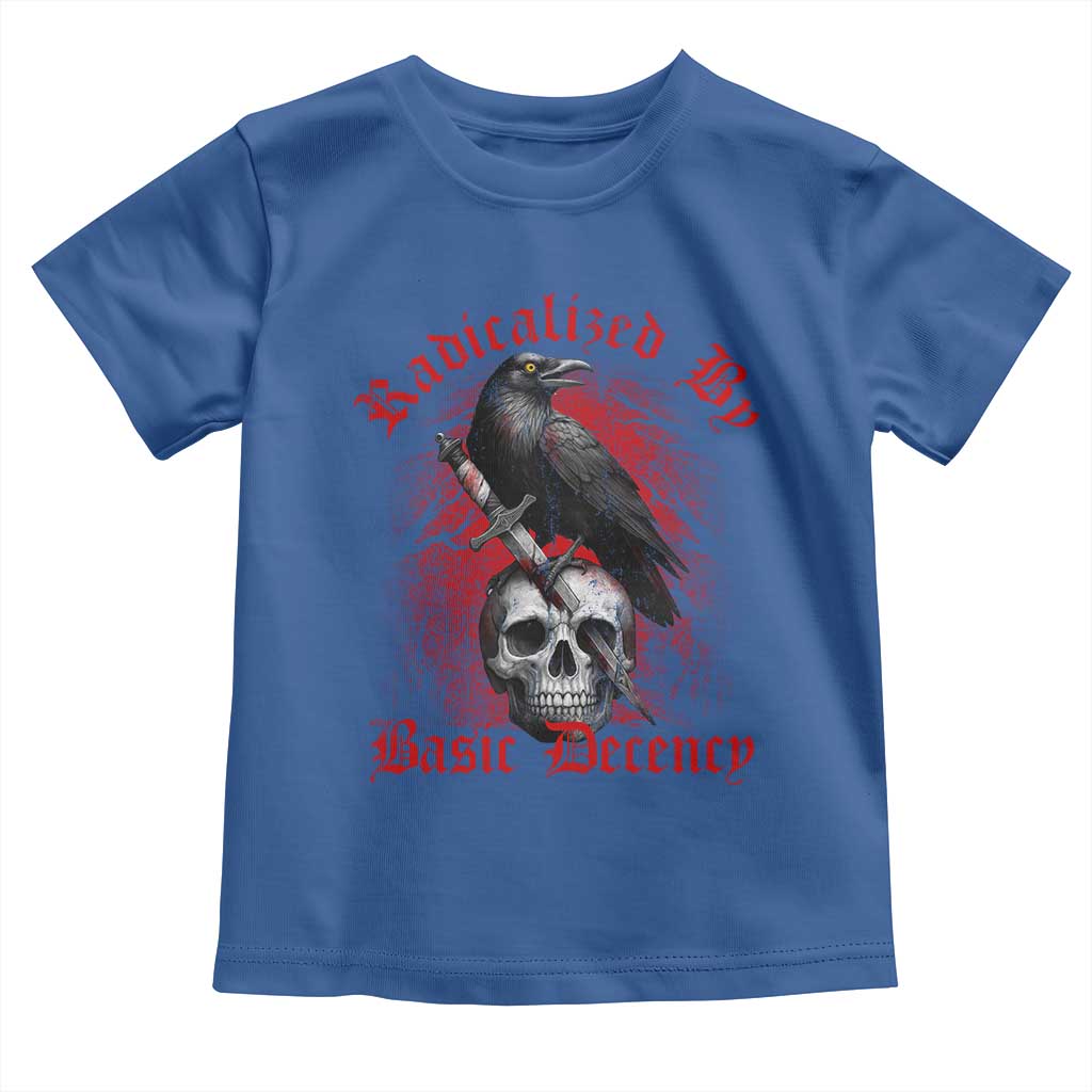 Radicalized By Basic Decency Toddler T Shirt Vintage Gothic Victorian Crow Skull - Wonder Print Shop