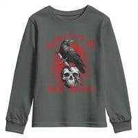 Radicalized By Basic Decency Youth Sweatshirt Vintage Gothic Victorian Crow Skull - Wonder Print Shop