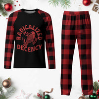 Radicalized By Basic Decency Plaid Pajama Set Feminist Activist - Wonder Print Shop