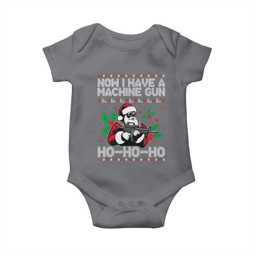 Funny Christmas 80's Die Movie Baby Onesie Now I Have A Machine Gun Ho Ho Ho Gun Lover - Wonder Print Shop