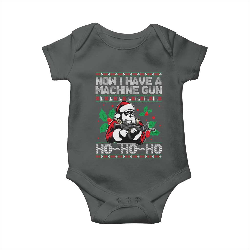 Funny Christmas 80's Die Movie Baby Onesie Now I Have A Machine Gun Ho Ho Ho Gun Lover - Wonder Print Shop