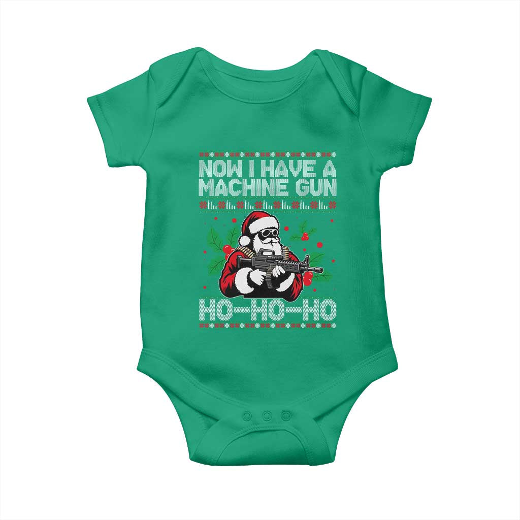 Funny Christmas 80's Die Movie Baby Onesie Now I Have A Machine Gun Ho Ho Ho Gun Lover - Wonder Print Shop