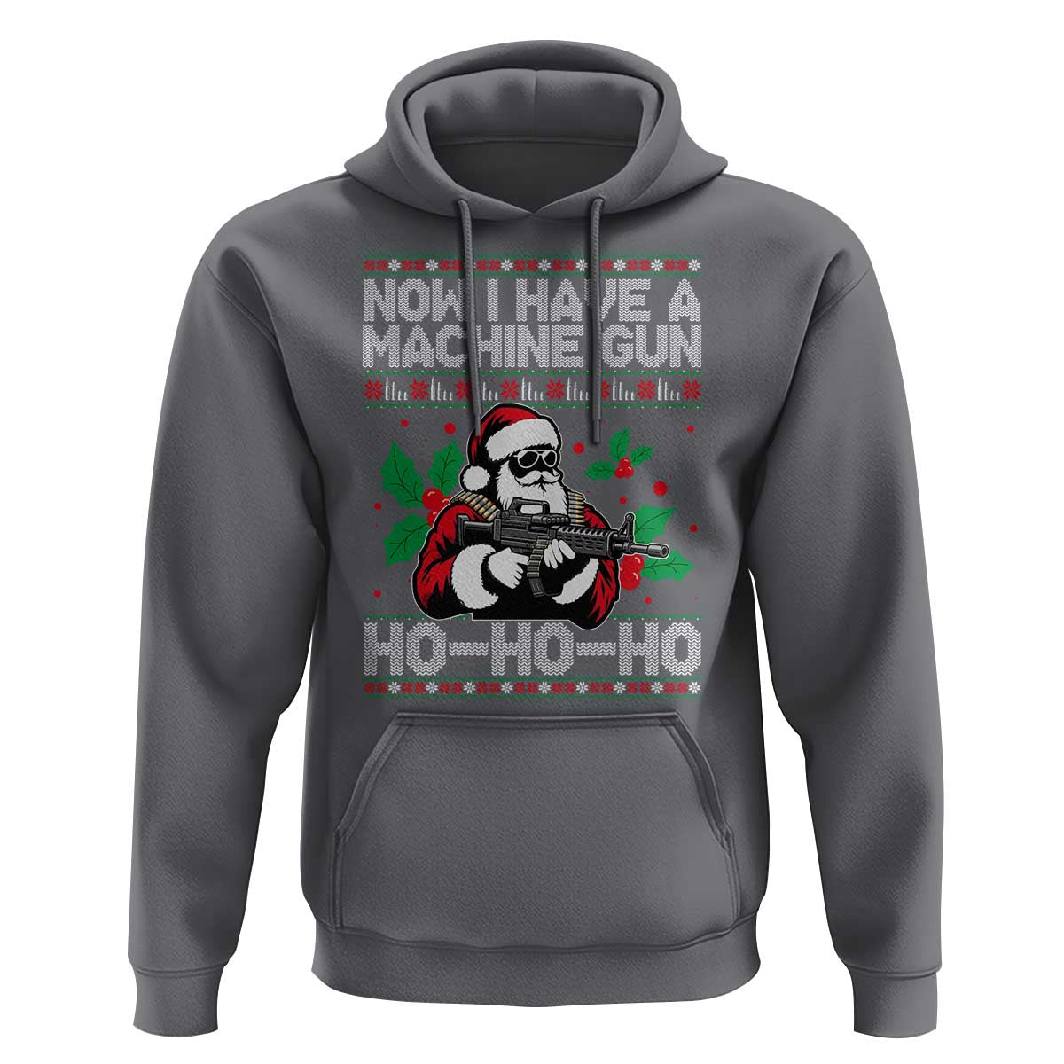 Funny Christmas 80's Die Movie Hoodie Now I Have A Machine Gun Ho Ho Ho Gun Lover - Wonder Print Shop