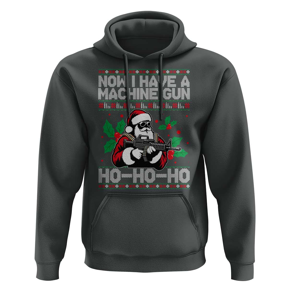 Funny Christmas 80's Die Movie Hoodie Now I Have A Machine Gun Ho Ho Ho Gun Lover - Wonder Print Shop