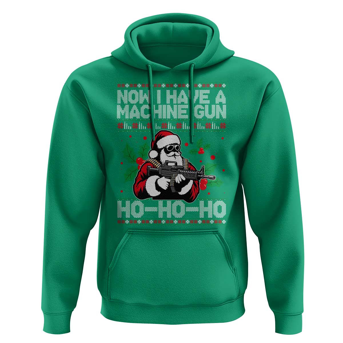 Funny Christmas 80's Die Movie Hoodie Now I Have A Machine Gun Ho Ho Ho Gun Lover - Wonder Print Shop