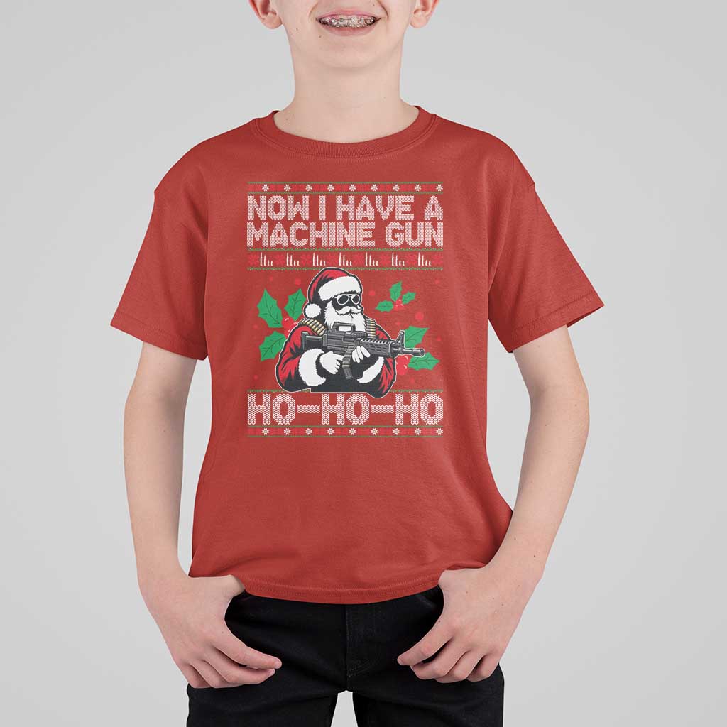 Funny Christmas 80's Die Movie T Shirt For Kid Now I Have A Machine Gun Ho Ho Ho Gun Lover - Wonder Print Shop