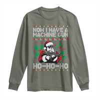 Funny Christmas 80's Die Movie Long Sleeve Shirt Now I Have A Machine Gun Ho Ho Ho Gun Lover - Wonder Print Shop