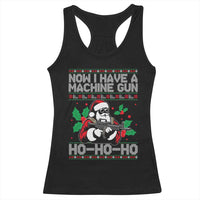 Funny Christmas 80's Die Movie Racerback Tank Top Now I Have A Machine Gun Ho Ho Ho Gun Lover - Wonder Print Shop