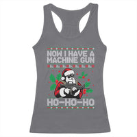 Funny Christmas 80's Die Movie Racerback Tank Top Now I Have A Machine Gun Ho Ho Ho Gun Lover - Wonder Print Shop