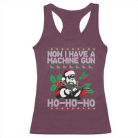 Funny Christmas 80's Die Movie Racerback Tank Top Now I Have A Machine Gun Ho Ho Ho Gun Lover - Wonder Print Shop