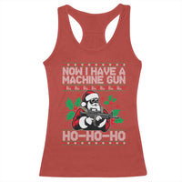 Funny Christmas 80's Die Movie Racerback Tank Top Now I Have A Machine Gun Ho Ho Ho Gun Lover - Wonder Print Shop