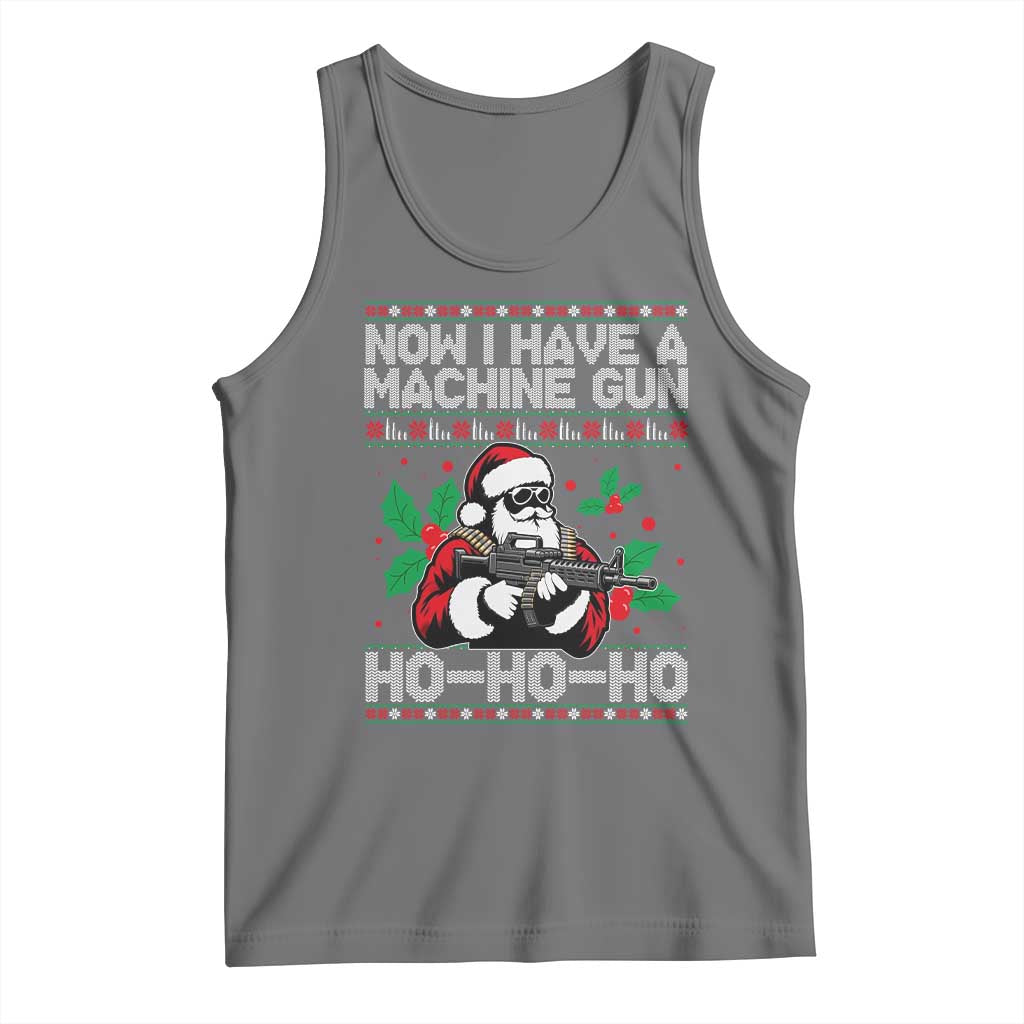 Funny Christmas 80's Die Movie Tank Top Now I Have A Machine Gun Ho Ho Ho Gun Lover - Wonder Print Shop