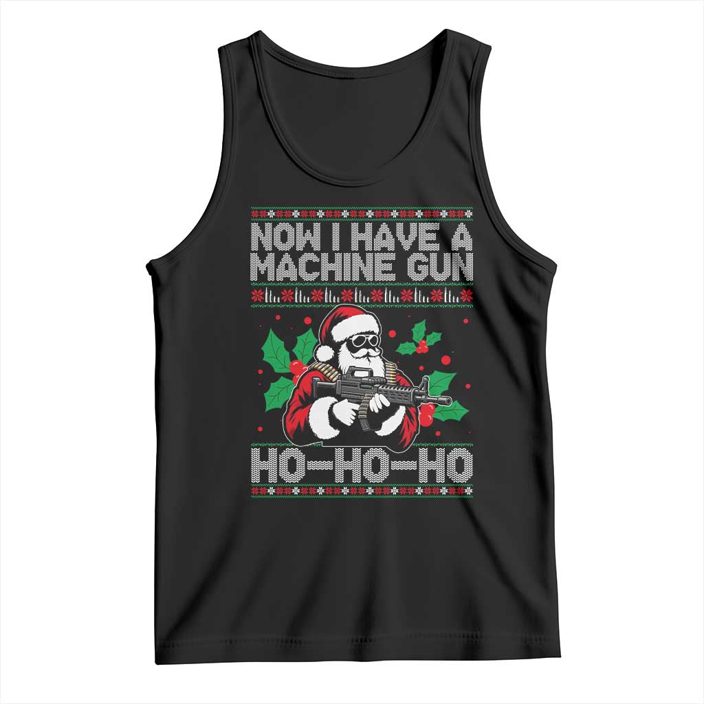 Funny Christmas 80's Die Movie Tank Top Now I Have A Machine Gun Ho Ho Ho Gun Lover - Wonder Print Shop