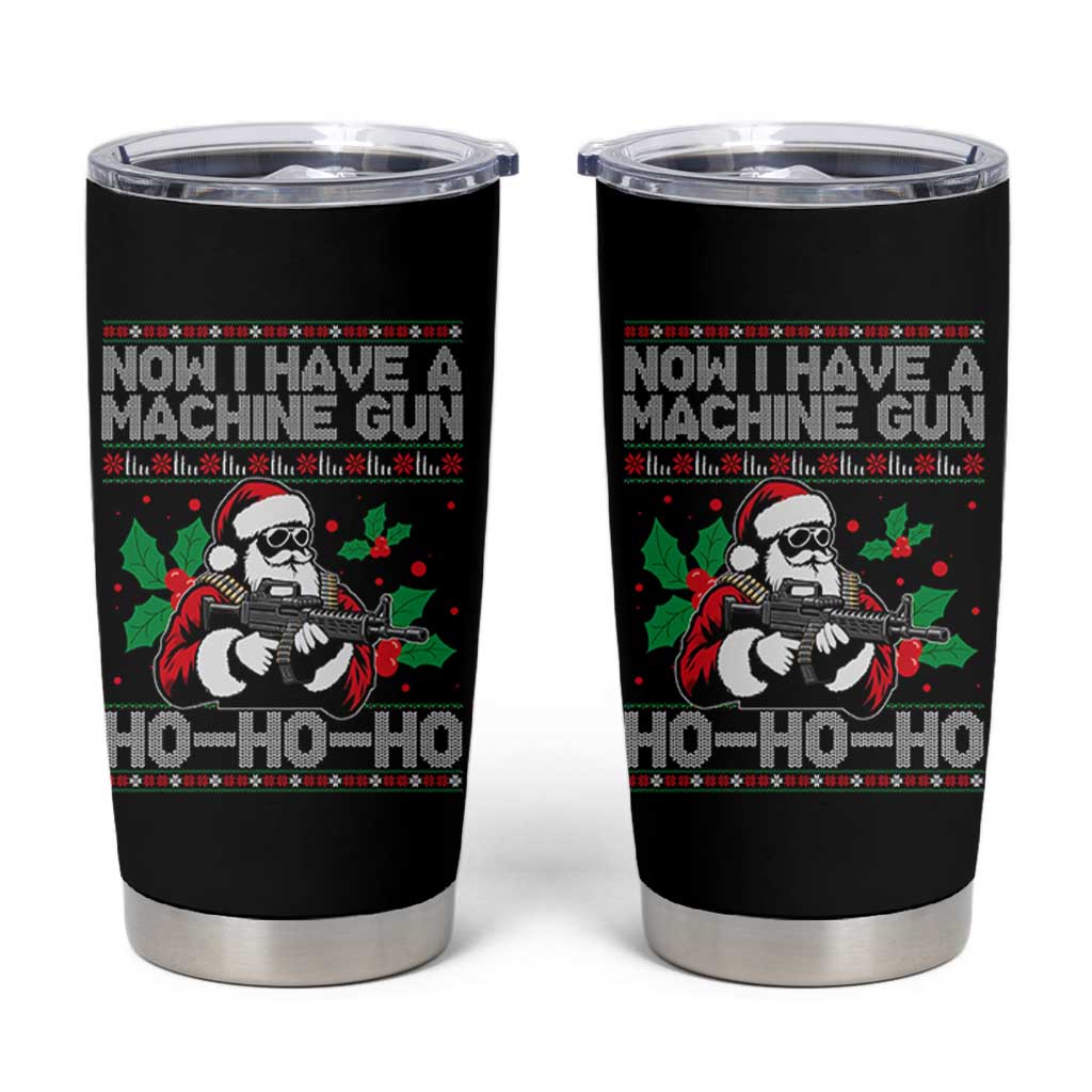 Funny Christmas 80's Die Movie Tumbler Cup Now I Have A Machine Gun Ho Ho Ho Gun Lover - Wonder Print Shop