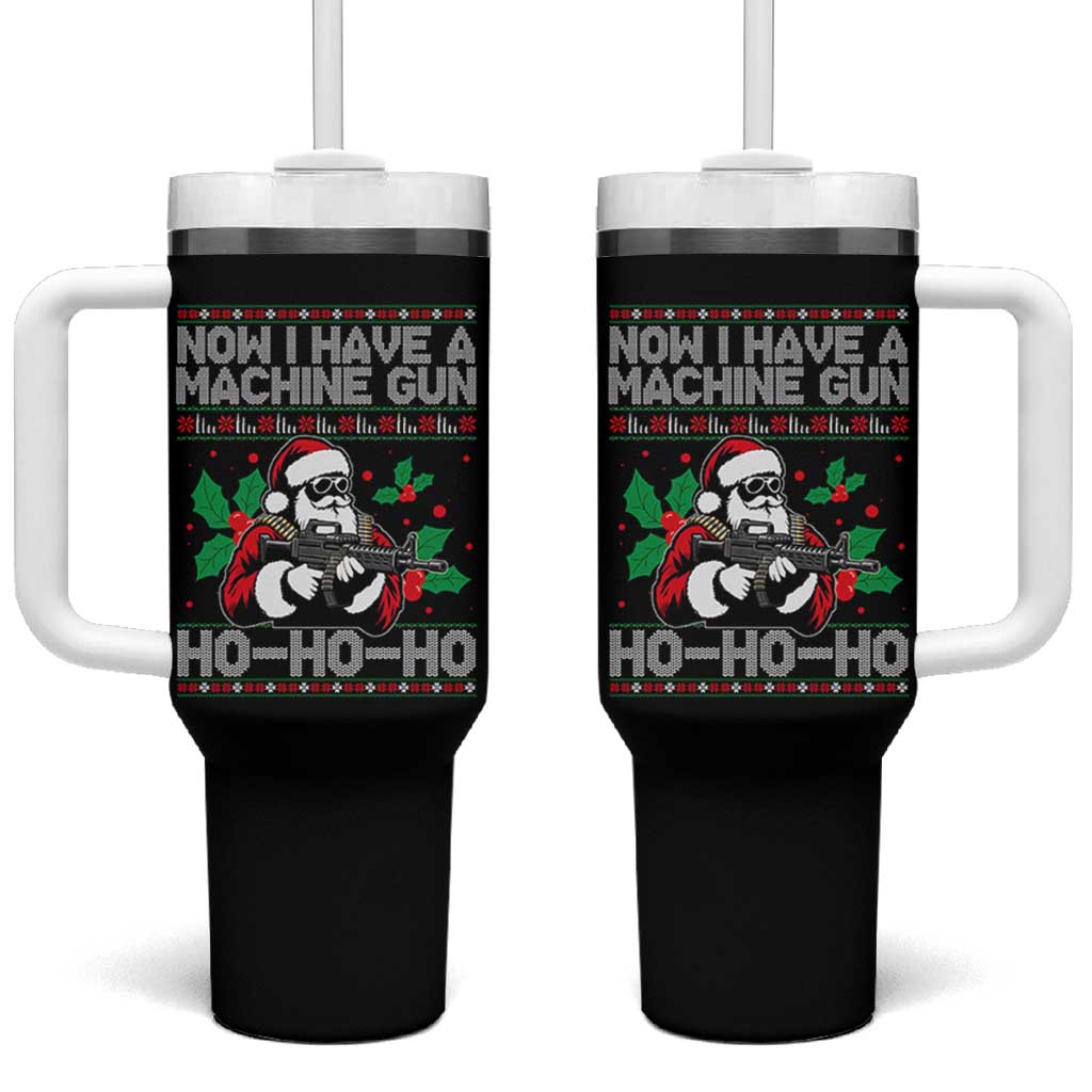Funny Christmas 80's Die Movie Tumbler With Handle Now I Have A Machine Gun Ho Ho Ho Gun Lover - Wonder Print Shop