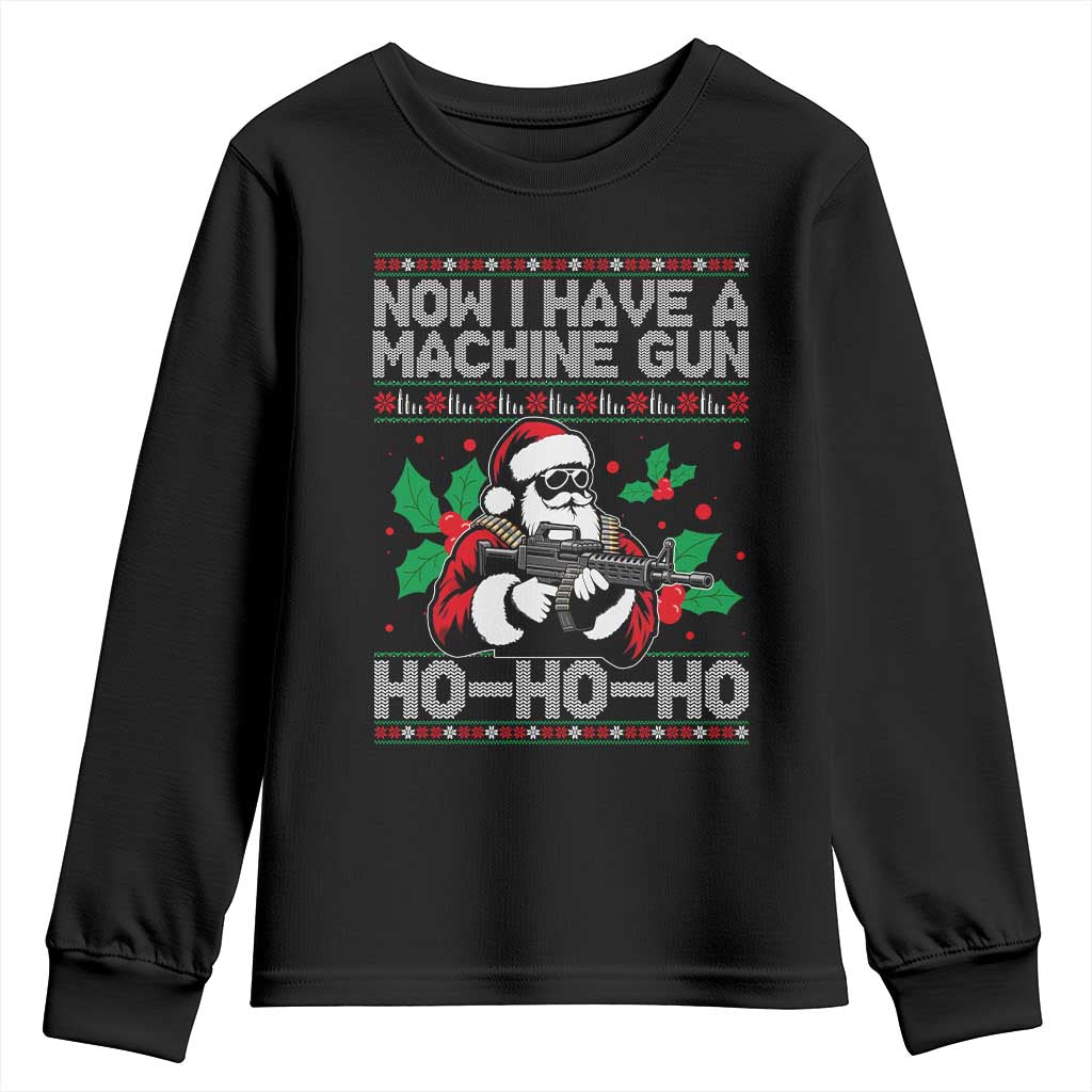 Funny Christmas 80's Die Movie Youth Sweatshirt Now I Have A Machine Gun Ho Ho Ho Gun Lover - Wonder Print Shop