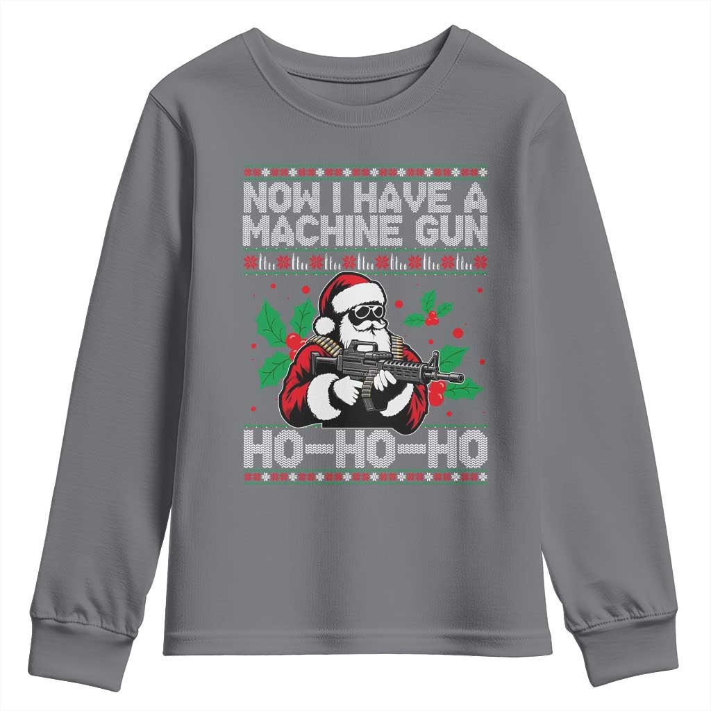 Funny Christmas 80's Die Movie Youth Sweatshirt Now I Have A Machine Gun Ho Ho Ho Gun Lover - Wonder Print Shop