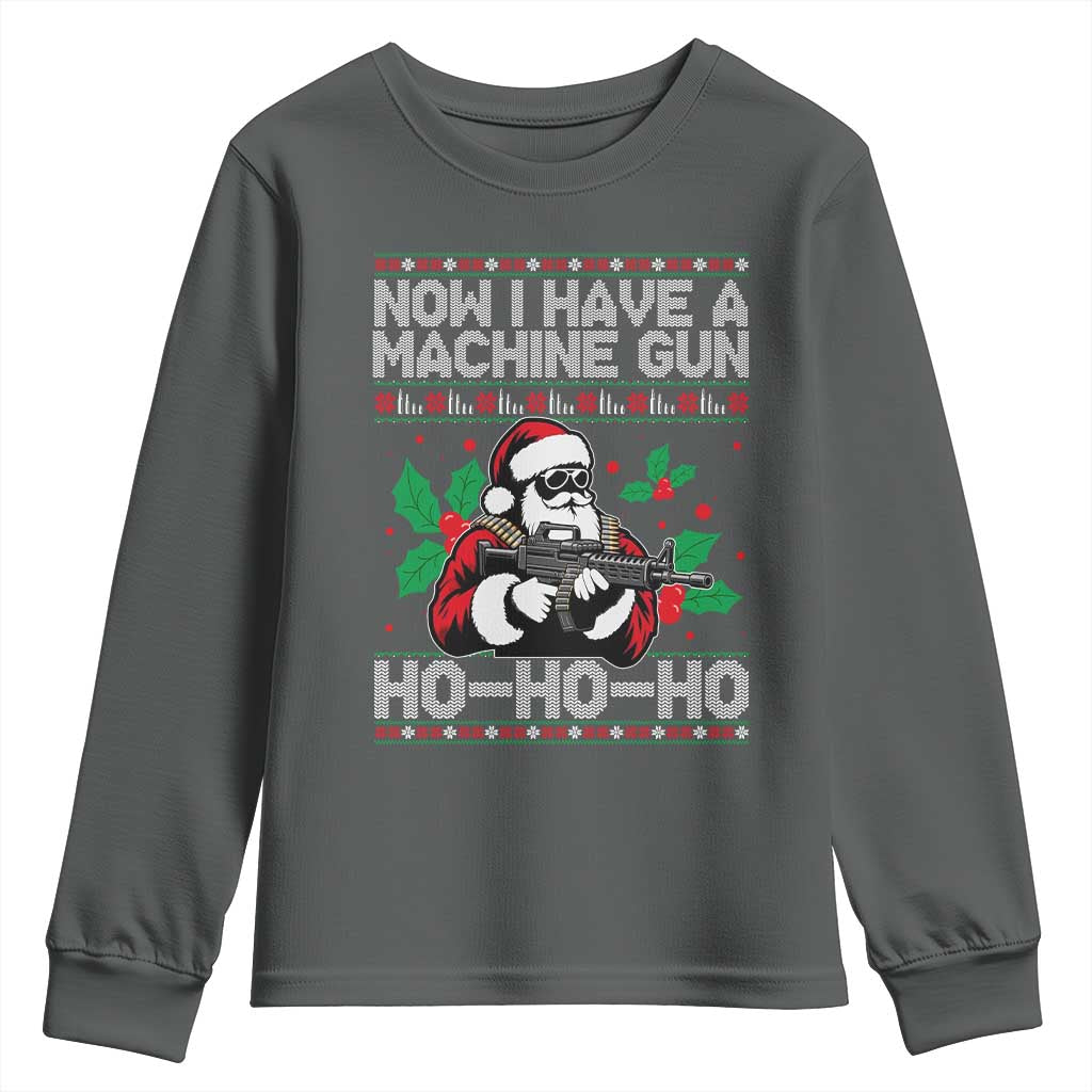 Funny Christmas 80's Die Movie Youth Sweatshirt Now I Have A Machine Gun Ho Ho Ho Gun Lover - Wonder Print Shop