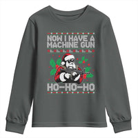 Funny Christmas 80's Die Movie Youth Sweatshirt Now I Have A Machine Gun Ho Ho Ho Gun Lover - Wonder Print Shop