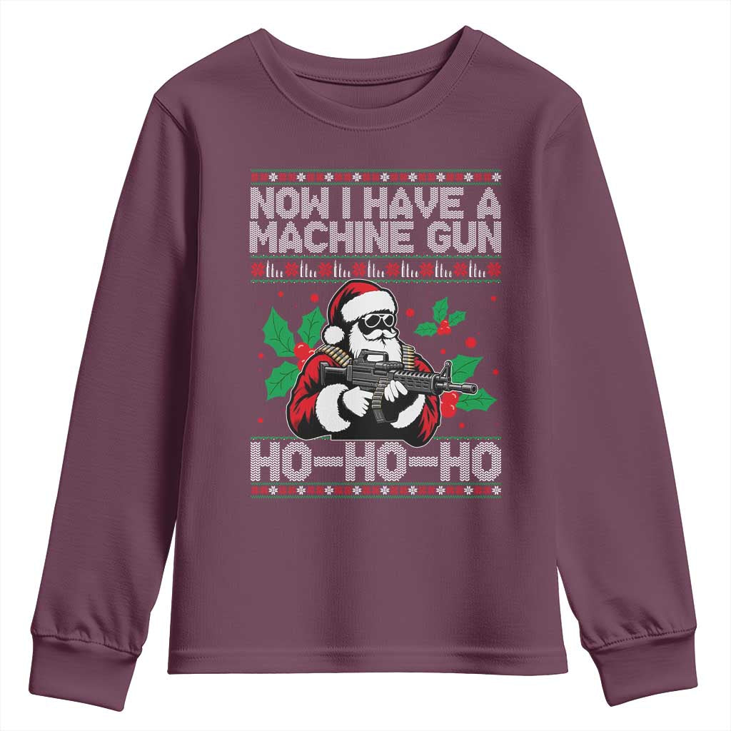 Funny Christmas 80's Die Movie Youth Sweatshirt Now I Have A Machine Gun Ho Ho Ho Gun Lover - Wonder Print Shop