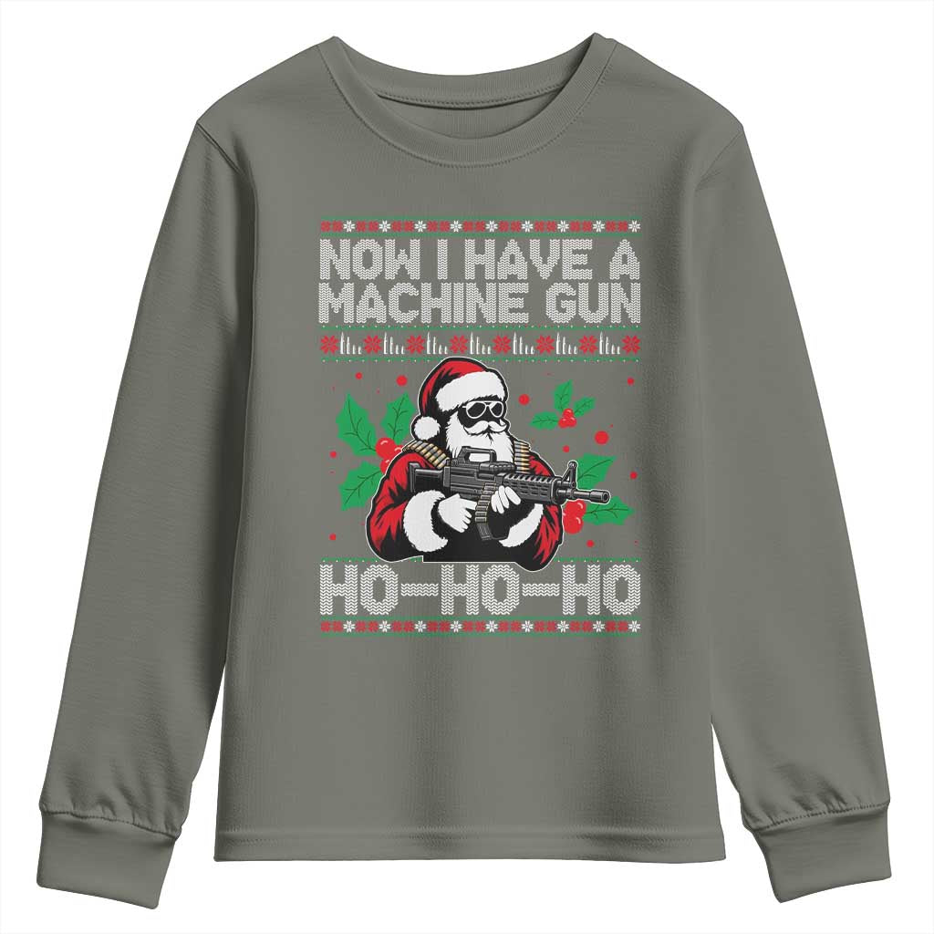 Funny Christmas 80's Die Movie Youth Sweatshirt Now I Have A Machine Gun Ho Ho Ho Gun Lover - Wonder Print Shop