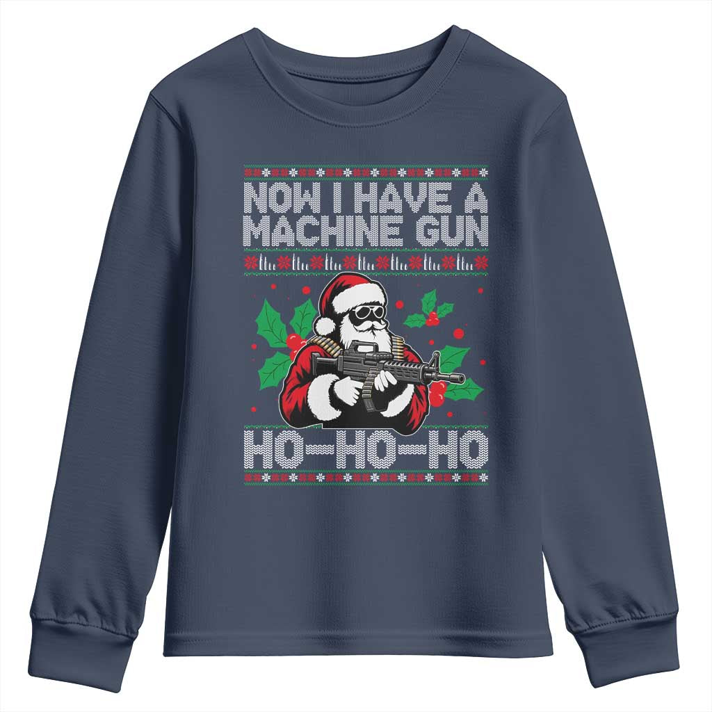 Funny Christmas 80's Die Movie Youth Sweatshirt Now I Have A Machine Gun Ho Ho Ho Gun Lover - Wonder Print Shop