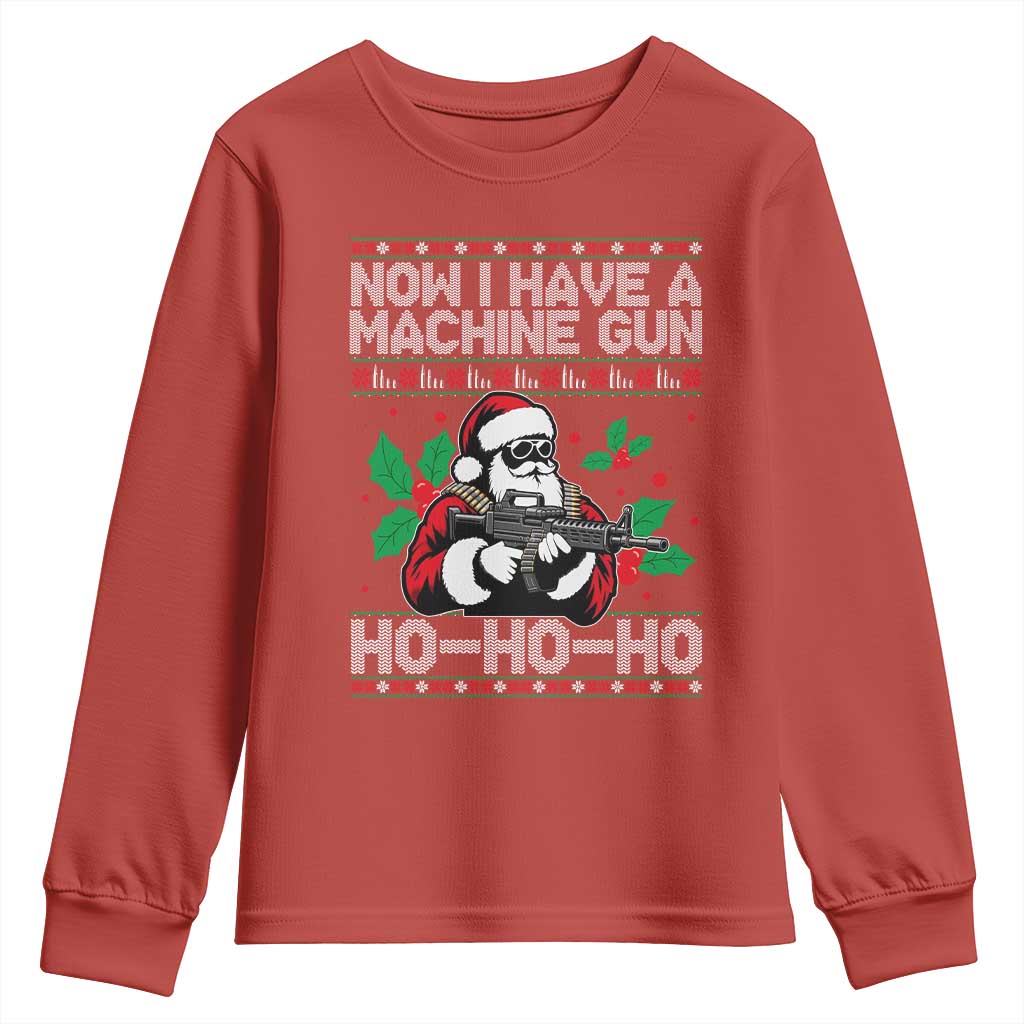 Funny Christmas 80's Die Movie Youth Sweatshirt Now I Have A Machine Gun Ho Ho Ho Gun Lover - Wonder Print Shop