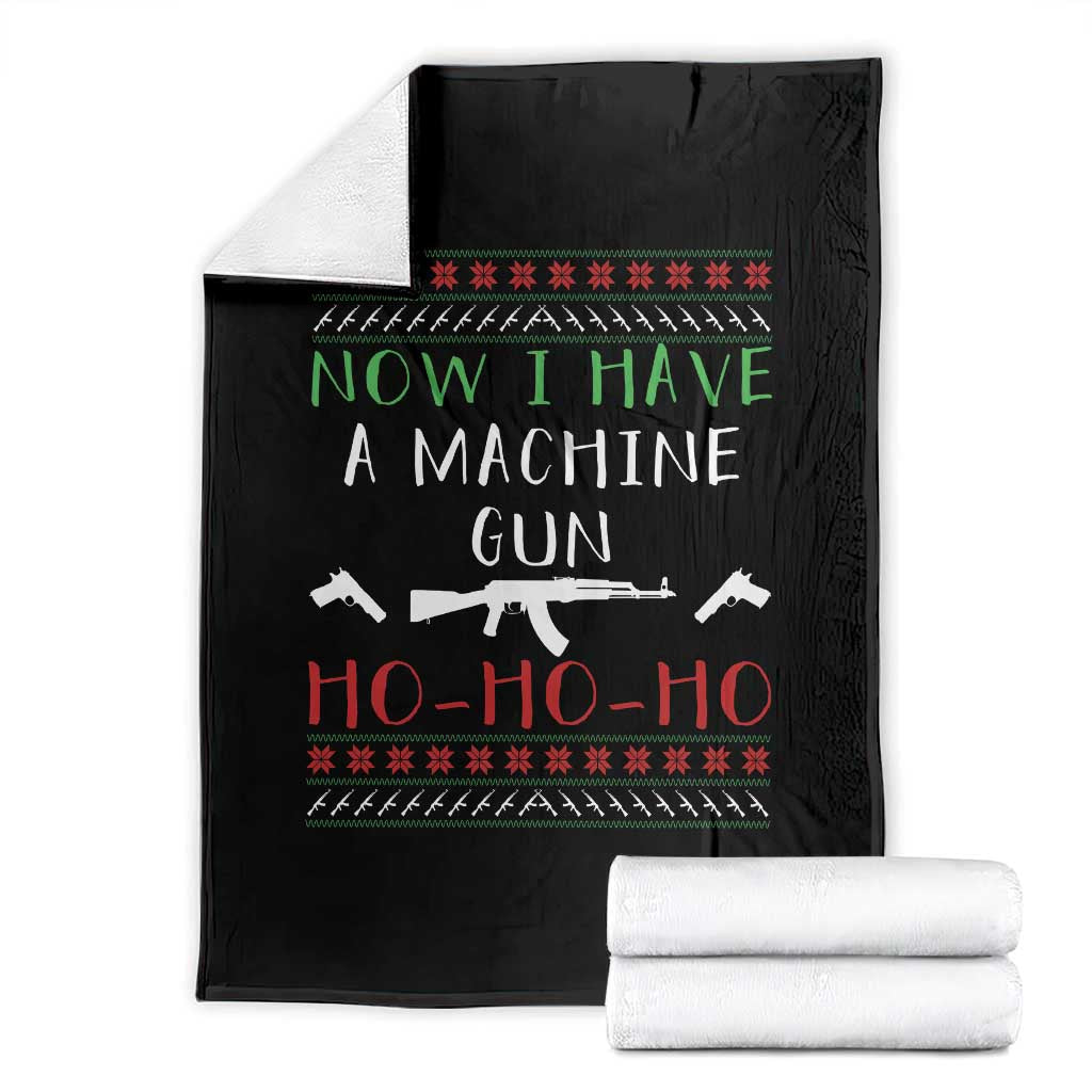 Now I Have A Machine Gun Throw Blanket Funny Christmas Movie Gun Lover - Wonder Print Shop
