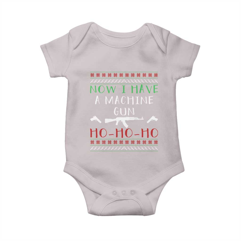 Now I Have A Machine Gun Baby Onesie Funny Christmas Movie Gun Lover - Wonder Print Shop
