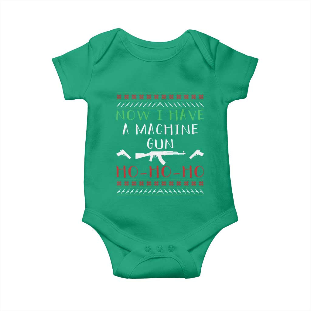 Now I Have A Machine Gun Baby Onesie Funny Christmas Movie Gun Lover - Wonder Print Shop