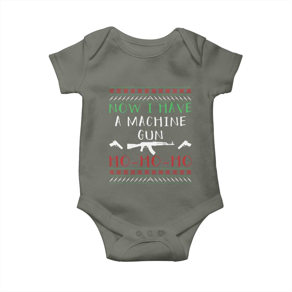 Now I Have A Machine Gun Baby Onesie Funny Christmas Movie Gun Lover - Wonder Print Shop