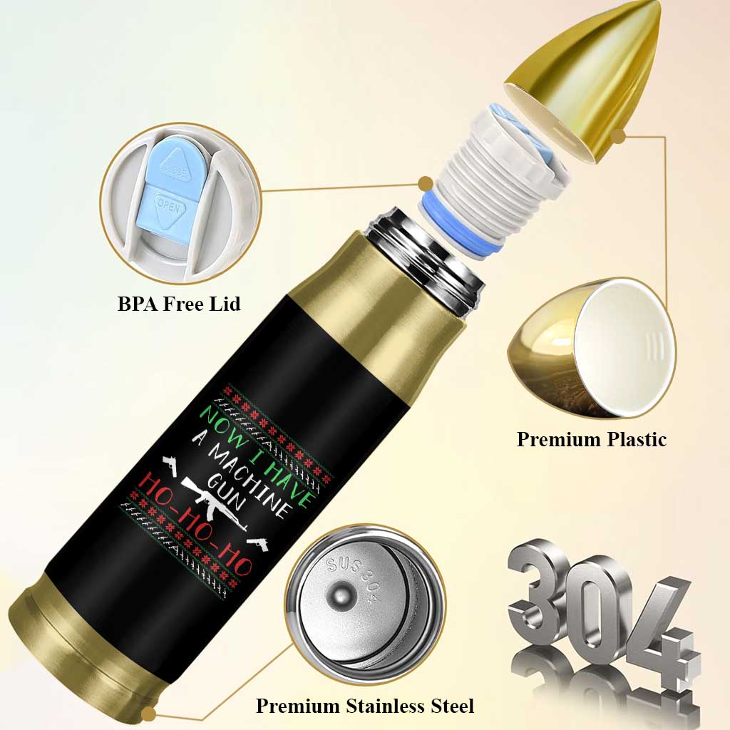 Now I Have A Machine Gun Bullet Tumbler Funny Christmas Movie Gun Lover - Wonder Print Shop