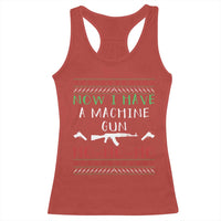 Now I Have A Machine Gun Racerback Tank Top Funny Christmas Movie Gun Lover - Wonder Print Shop