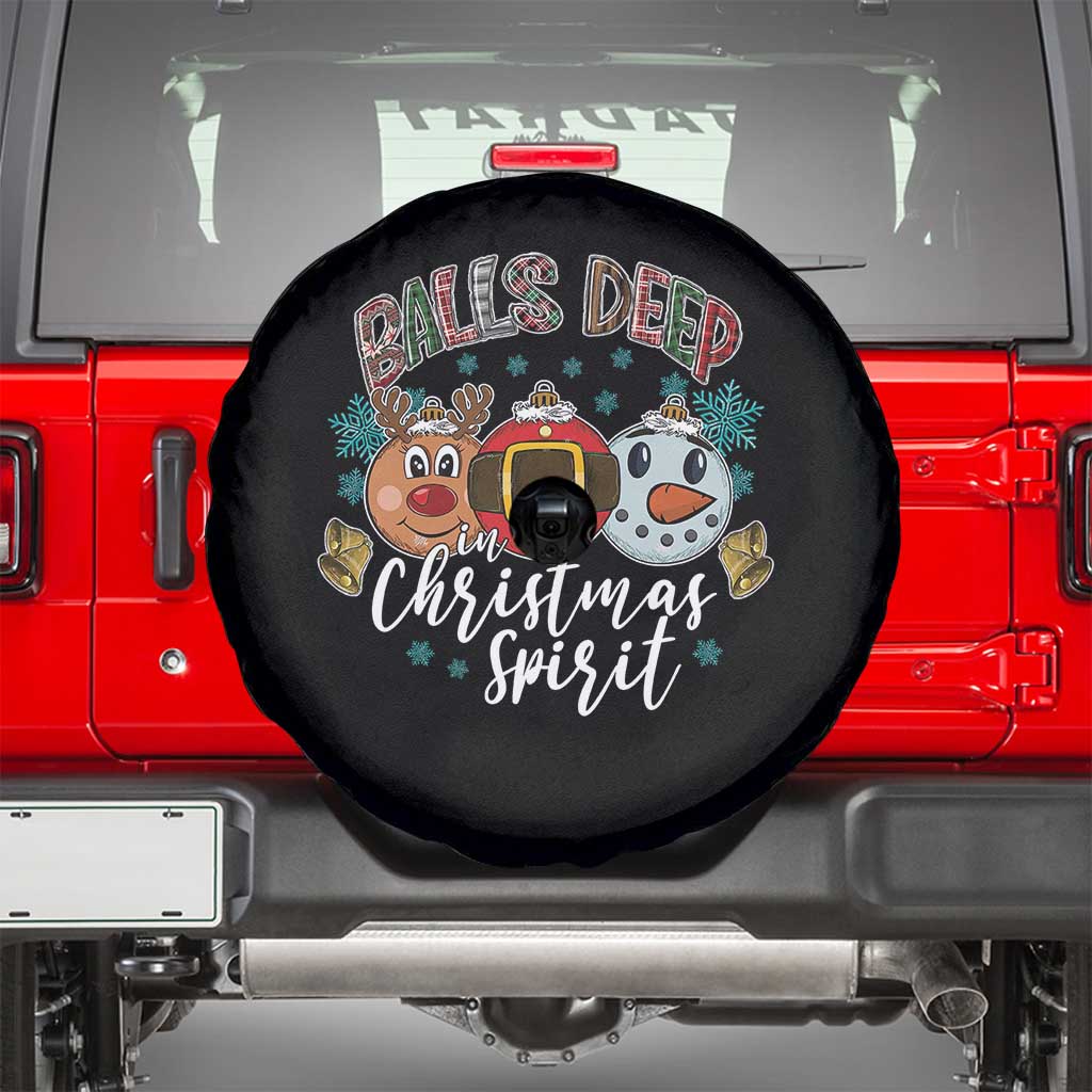 Funny Balls Deep In Christmas Spirit Spare Tire Cover Xmas Humorous Festive - Wonder Print Shop