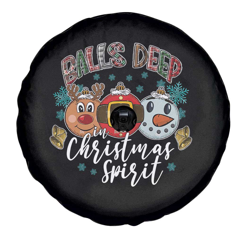 Funny Balls Deep In Christmas Spirit Spare Tire Cover Xmas Humorous Festive - Wonder Print Shop