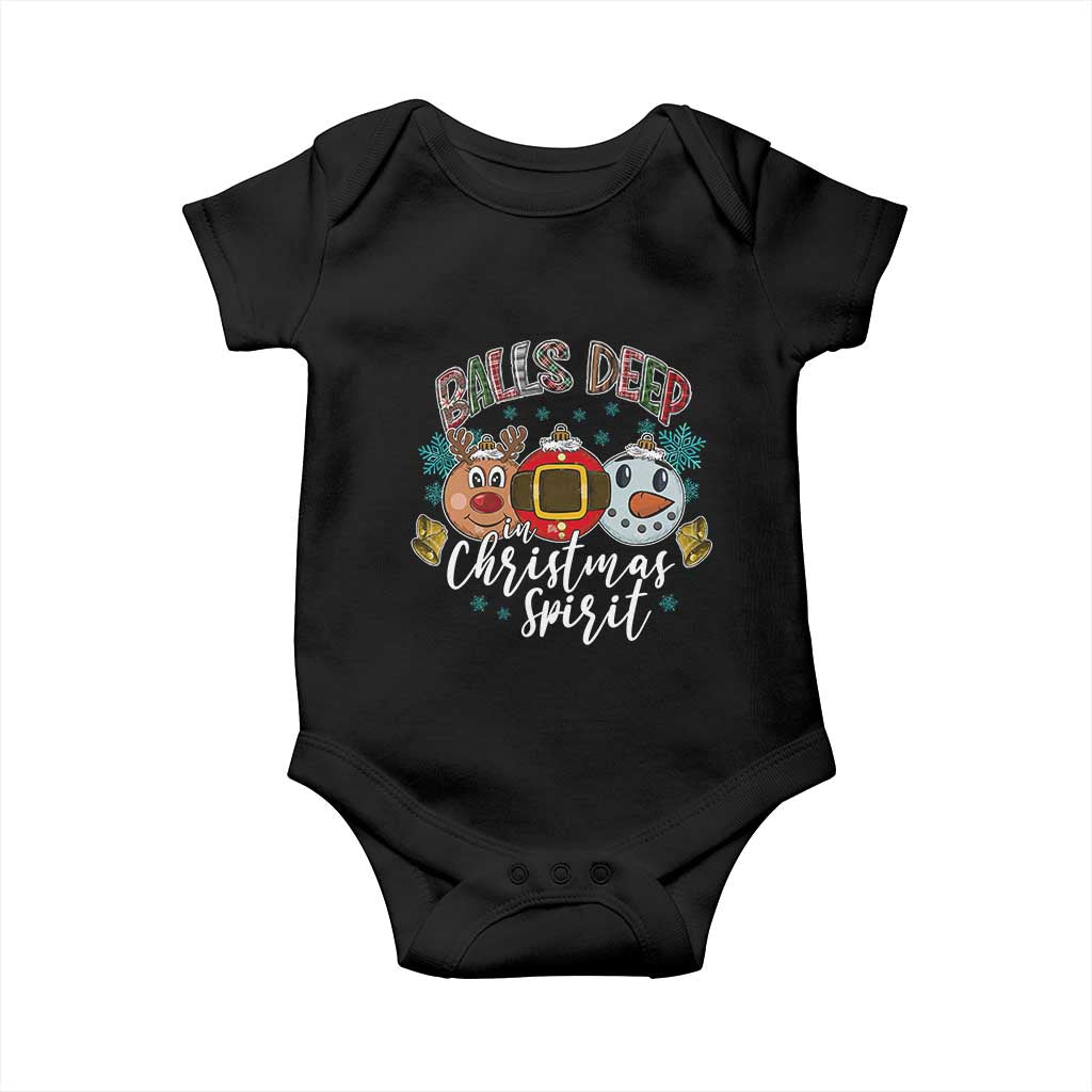 Funny Balls Deep In Christmas Spirit Baby Onesie Xmas Humorous Festive - Wonder Print Shop