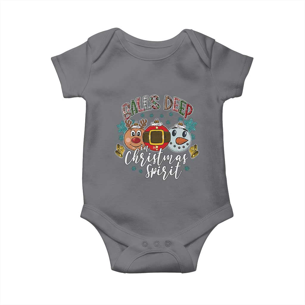 Funny Balls Deep In Christmas Spirit Baby Onesie Xmas Humorous Festive - Wonder Print Shop