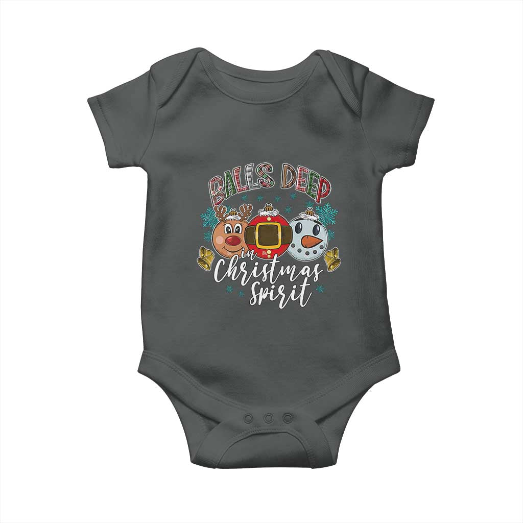 Funny Balls Deep In Christmas Spirit Baby Onesie Xmas Humorous Festive - Wonder Print Shop