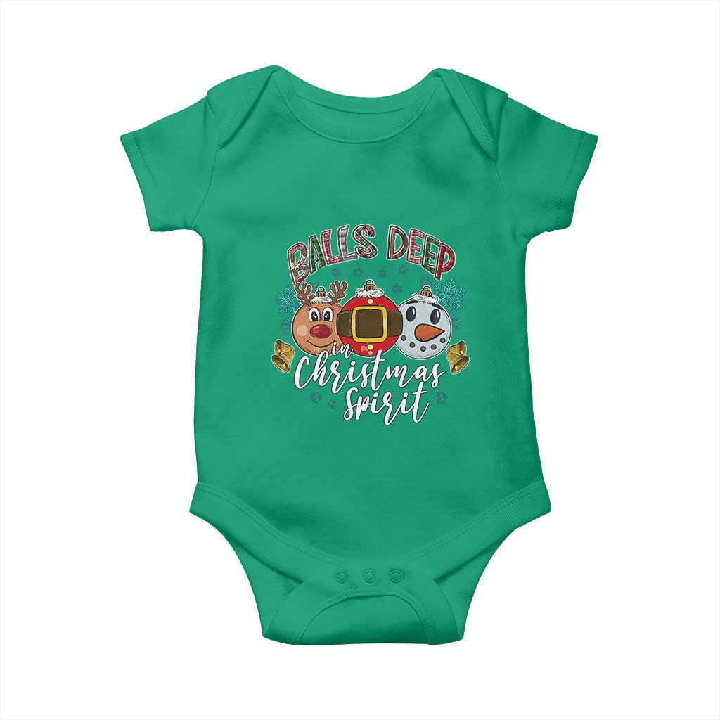 Funny Balls Deep In Christmas Spirit Baby Onesie Xmas Humorous Festive - Wonder Print Shop