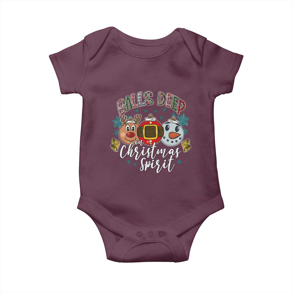 Funny Balls Deep In Christmas Spirit Baby Onesie Xmas Humorous Festive - Wonder Print Shop